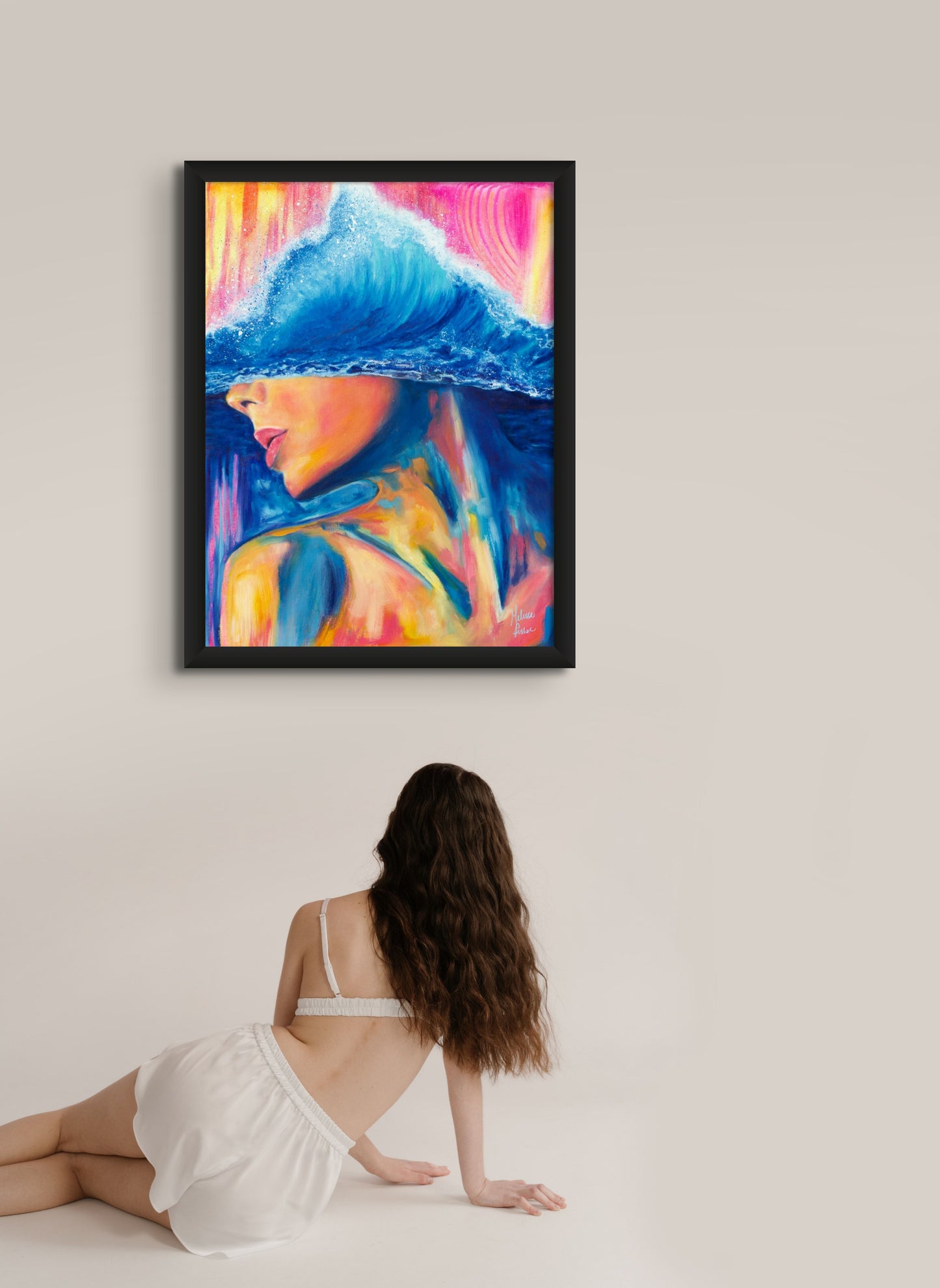 Immerse - Original Painting on Canvas Board Framed - SOLD