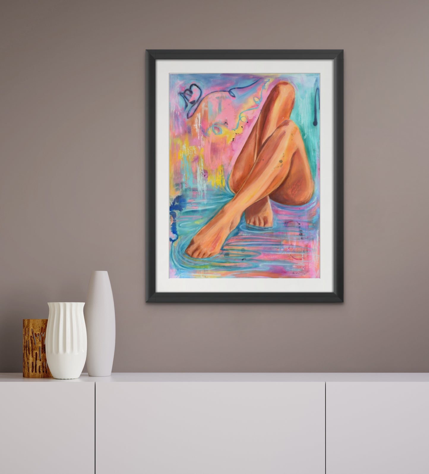 Oasis - Original Painting Matted and Framed