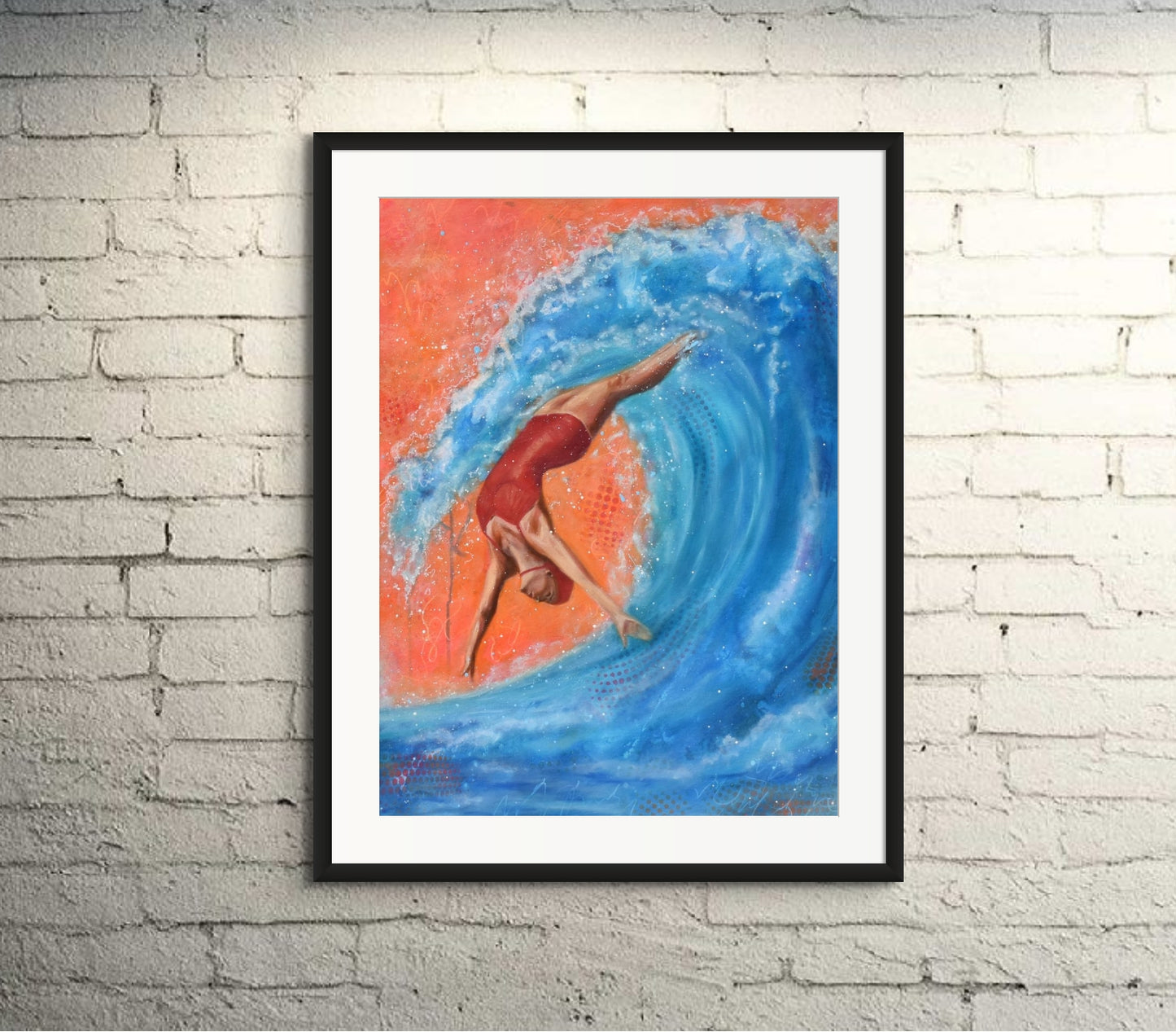 Springboard - Original Painting Framed and Matted