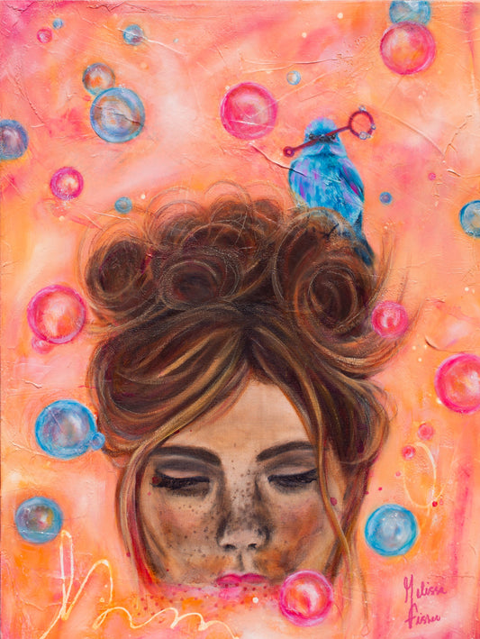 Anytime Is A Good Time for Bubbles - Original Painting on Canvas